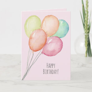 Carte Ballons d'aquarelle humoristique anniversaire de l