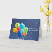 Carte Ballons de 1er anniversaire de petite-fille (Fleur jaune)