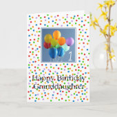 Carte Ballons de 1er anniversaire de petite-fille (Fleur jaune)