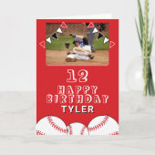 Carte Ballons de baseball drapeaux Enfants Photo Anniver (Devant)