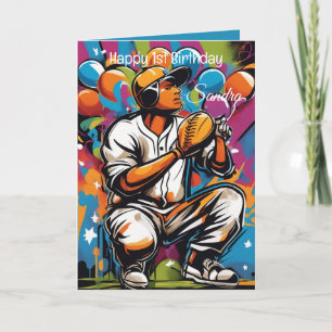 Carte Ballons De Baseball Joyeux Enfants Anniversaire Pe
