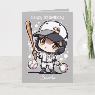 Carte Ballons De Baseball Joyeux Enfants Anniversaire Pe
