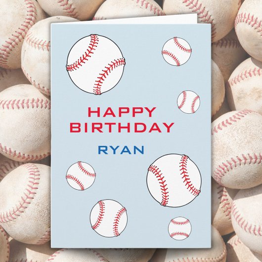 Carte Ballons De Baseball Joyeux Enfants Anniversaire Pe