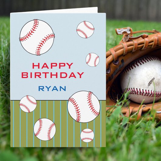 Carte Ballons De Baseball Joyeux Enfants Anniversaire Pe