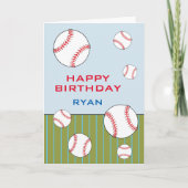 Carte Ballons De Baseball Joyeux Enfants Anniversaire Pe (Devant)