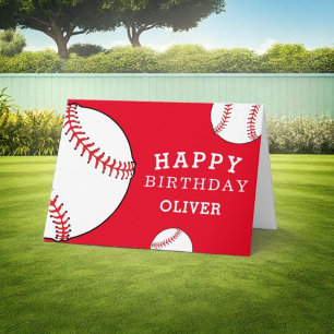 Carte Ballons De Baseball Red Sports Joyeux Enfants Anni