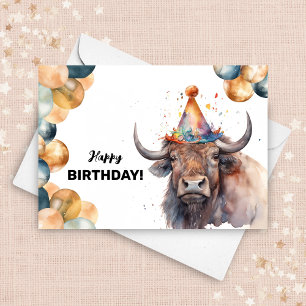 Carte Ballons de Buffalo et Chapeau de Fête Anniversaire