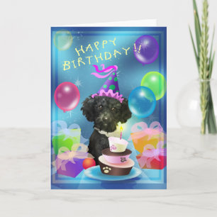 Carte Ballons de caniche de joyeux anniversaire
