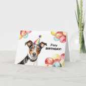 Carte Ballons de chien de Rat Terrier et Casquette de fê (Devant)