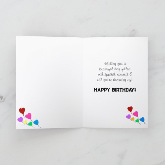 Carte Ballons de cupcake rose (Intérieur)