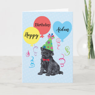 Carte Ballons de fête d'anniversaire Kerry Blue Terrier