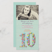 Carte Ballons de fête du 10e anniversaire (Devant / Derrière)