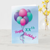 Carte Ballons de filles en vol Bundle Joyeux anniversair (Fleur jaune)