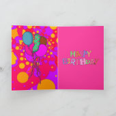 Carte Ballons de gâteau de fille de joyeux anniversaire (Intérieur)