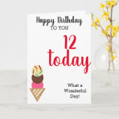 Carte Ballons de glace d'anniversaire Tout âge (Fleur jaune)