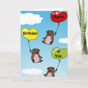 Carte Ballons de hamster, Joyeux anniversaire pour vous