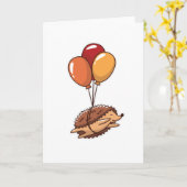 Carte ballons de hérisson (Fleur jaune)