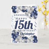 Carte Ballons de la marine de 15e anniversaire de Grands (Fleur jaune)