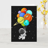 Carte Ballons de planète d'astronaute Système solaire Es (Fleur jaune)