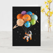 Carte Ballons de planète d'astronaute Système solaire Es (Fleur jaune)