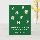 Carte Ballons de soccer vert garçon Joyeux anniversaire (Fleur jaune)