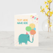 Carte Ballons d'éléphant mignons (Fleur jaune)