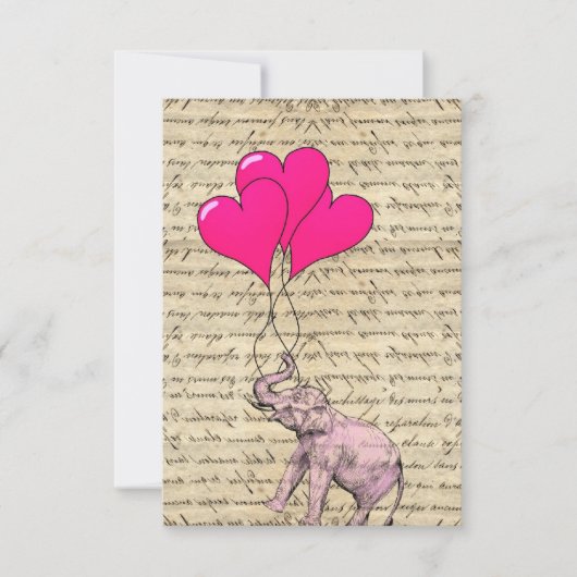Carte Ballons d'éléphant rose (Devant)