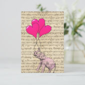 Carte Ballons d'éléphant rose (Debout devant)