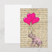 Carte Ballons d'éléphant rose (Devant / Derrière)