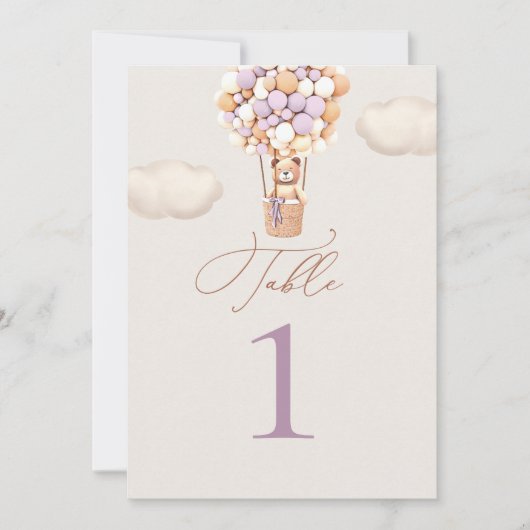 Carte Ballons d'ours Numéro de tableau (Devant)