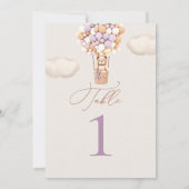 Carte Ballons d'ours Numéro de tableau (Dos)