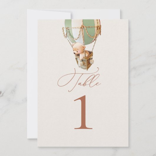 Carte Ballons d'ours Numéro de tableau (Devant)