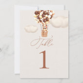 Carte Ballons d'ours Numéro de tableau (Dos)