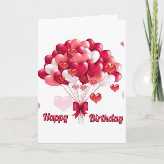CARTE "BALLONS DU COEUR" POUR VOTRE **ANNIVERSAIRE** (Devant)