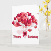 CARTE "BALLONS DU COEUR" POUR VOTRE **ANNIVERSAIRE** (Fleur jaune)