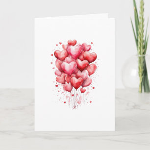 Carte Ballons en forme de cœur Amour romantique Minimali