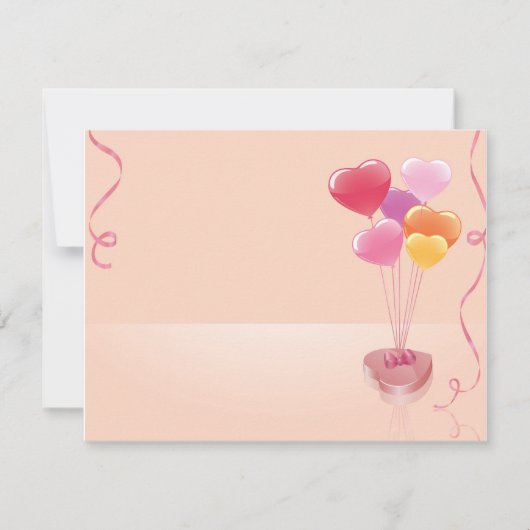 Carte Ballons en forme de cœur et chocolats (Devant)
