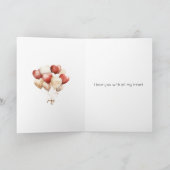 Carte Ballons en forme de cœurs rouges crème pour la Sai (Intérieur)