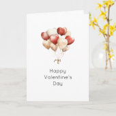 Carte Ballons en forme de cœurs rouges crème pour la Sai (Fleur jaune)