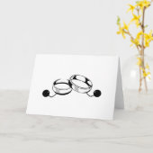 Carte Ballons et anneaux de Mariage à chaîne (Fleur jaune)