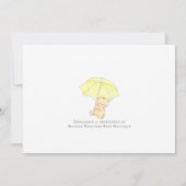 Carte Ballons et bannière d'oreille baby shower (Dos)