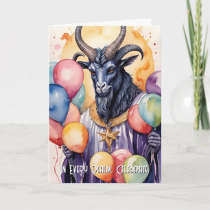 Carte Ballons et Cadeaux d'Anniversaire Baphomet Gothiqu