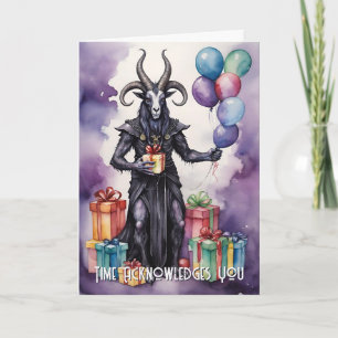 Carte Ballons et Cadeaux d'Anniversaire Baphomet Gothiqu