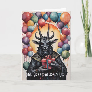 Carte Ballons et Cadeaux d'Anniversaire Baphomet Gothiqu
