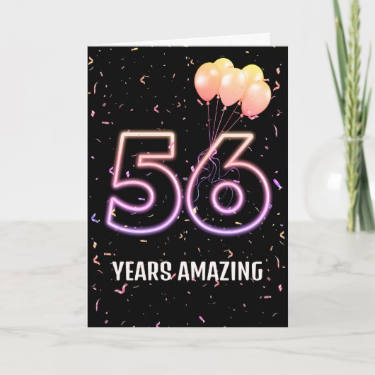 Carte Ballons et confettis pour 56e anniversaire (Devant)