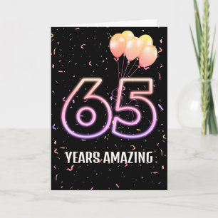 Carte Ballons et Confettis pour les 65 ans