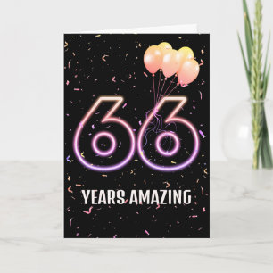 Carte Ballons et Confettis pour les 66 ans