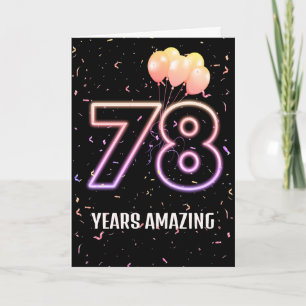 Carte Ballons et Confettis pour les 78 ans
