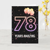 Carte Ballons et Confettis pour les 78 ans (Fleur jaune)