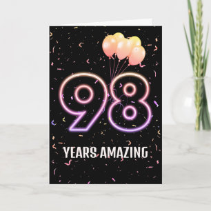 Carte Ballons et Confettis pour les 98 ans